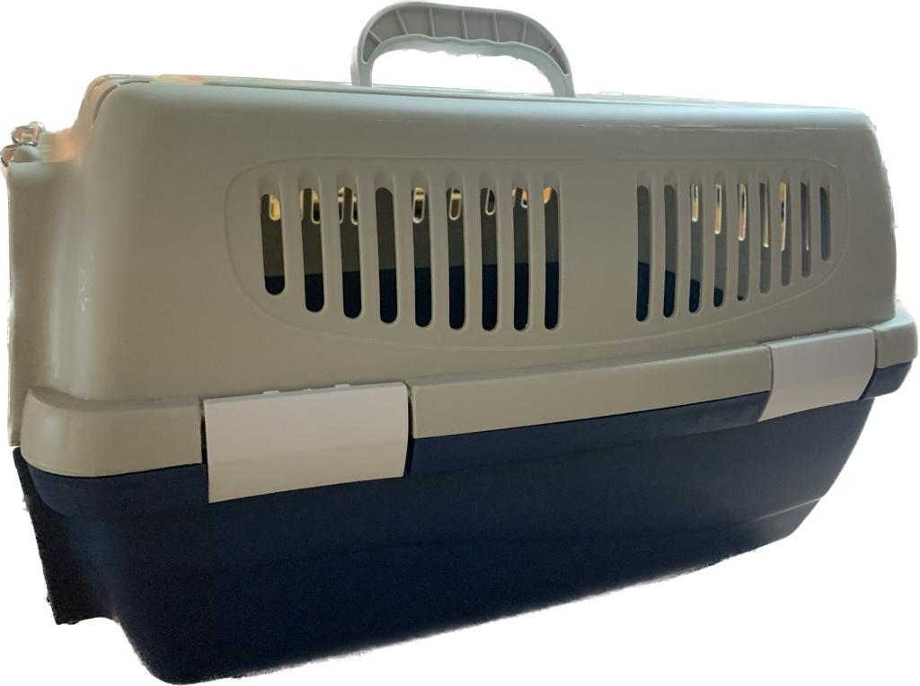 Small Foot Pet Carrier (Grey Top Blue Bottom)