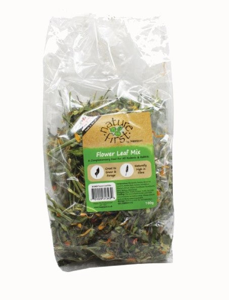 Clearance : HappyPet Nature First Flower Leaf Mix- 100g (Exp : July 2024)