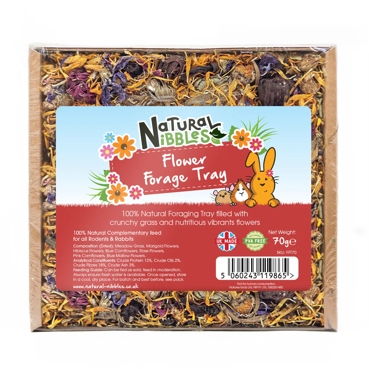 Natural Nibbles Flower Forage Tray 80g