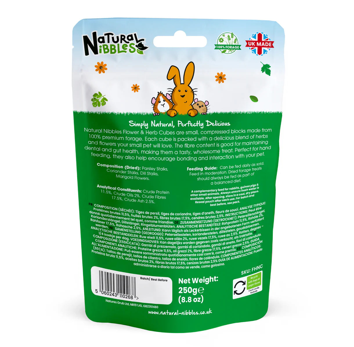 Natural Nibbles Flower & Herb Nibble Cubes 250g