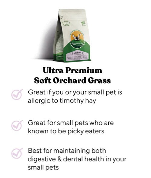 (Fun-Size) Rabbit Hole Hay - Ultra-Premium Soft Orchard Grass Hay - 4oz/114g