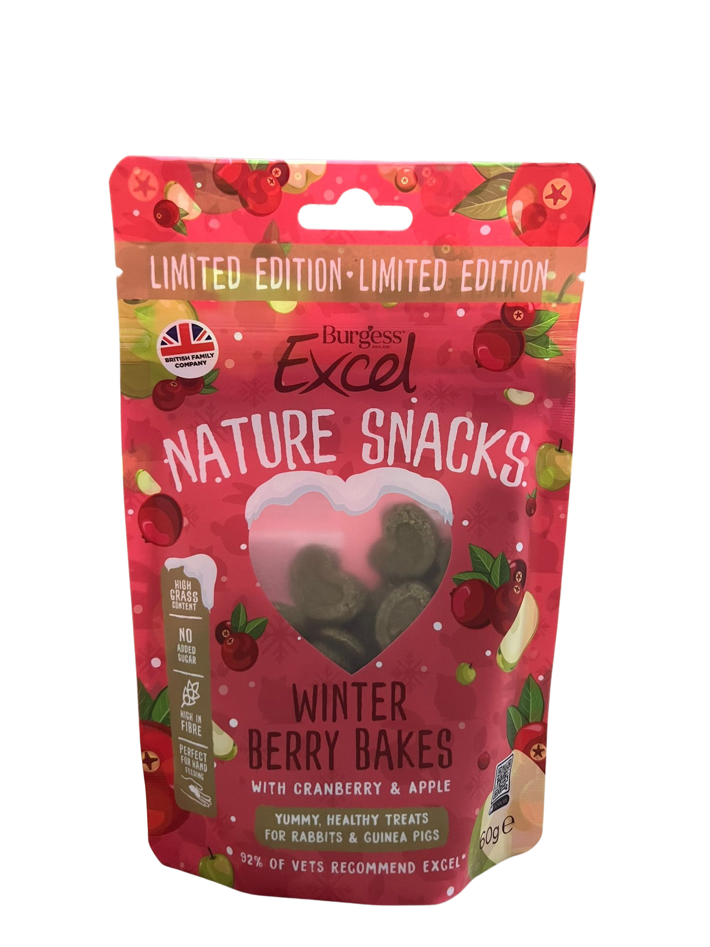 Burgess Excel Nature Snacks - Winter Berry Bakes 60g