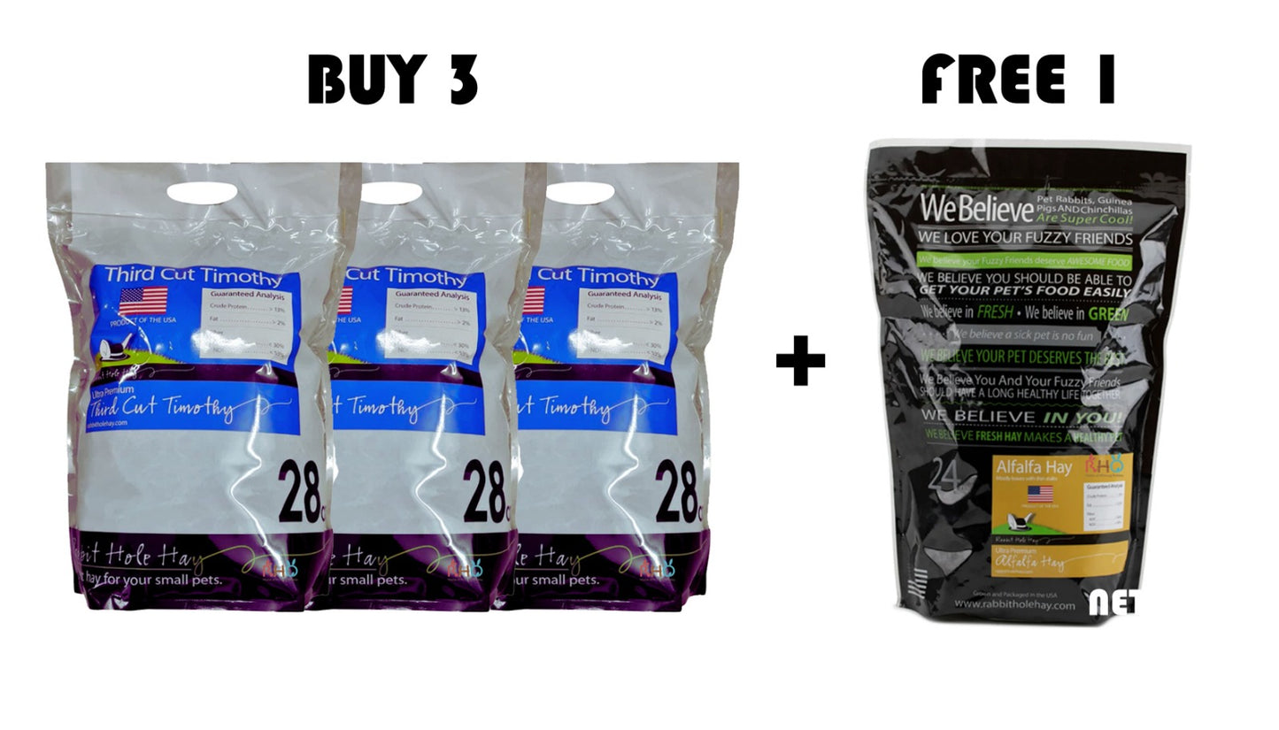 Rabbit Hole Hay - Ultra Premium Soft/3rd Cut 28oz Bundle 1