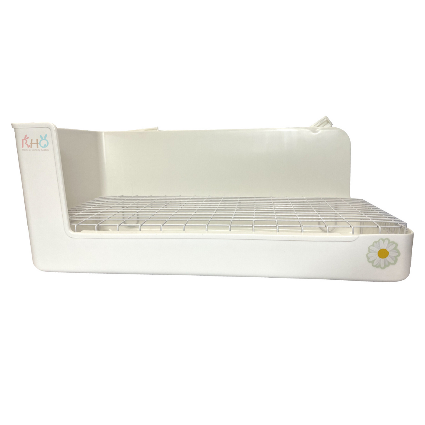 Small Foot L-Shaped Corner Pee Tray (White)