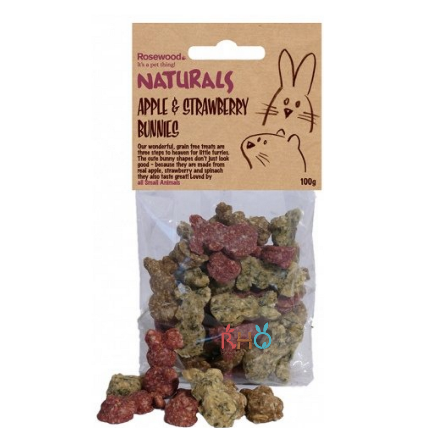 Rosewood - Apple & Strawberry Bunnies 100g