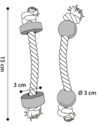 Flamingo TOY BBQ BEADS WITH ROPE LIGHT BROWN - 4pcs