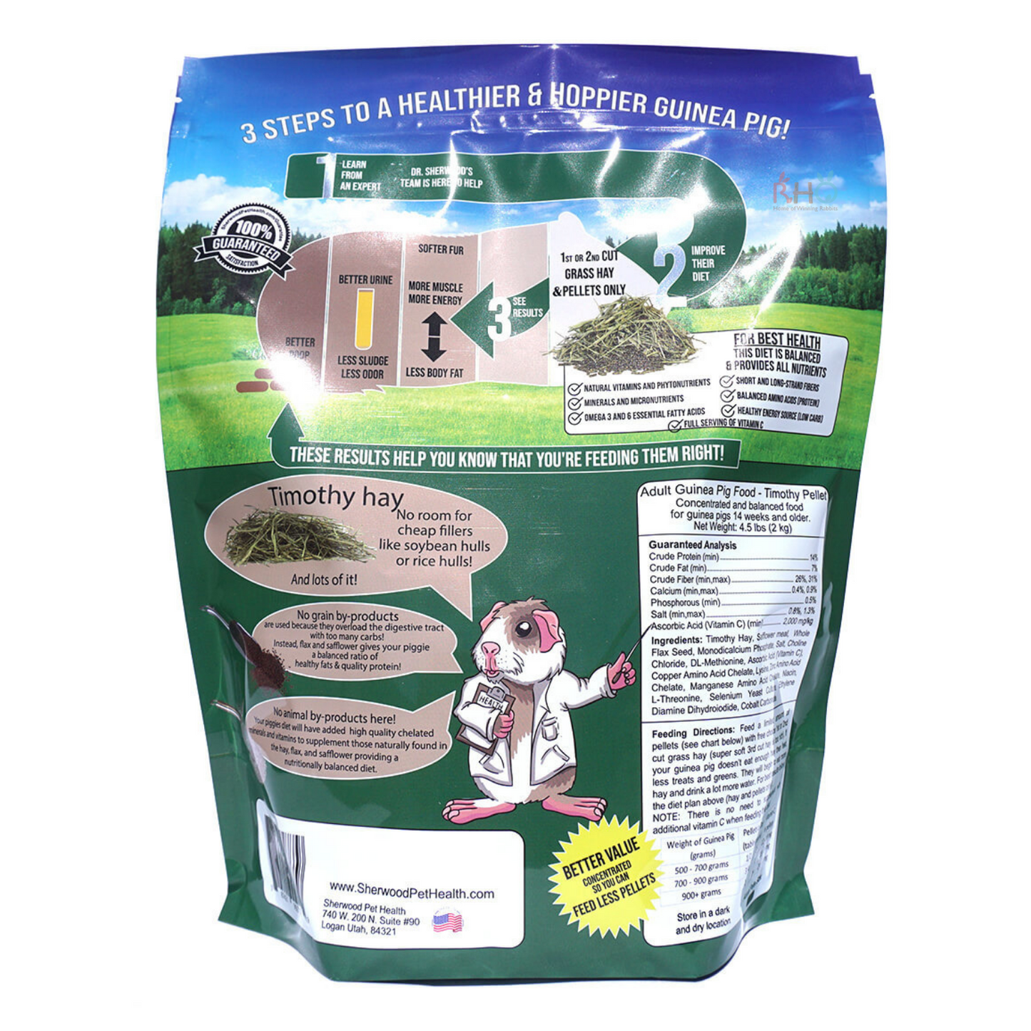 Sherwood Timothy Adult Guinea Pig Food 10lbs