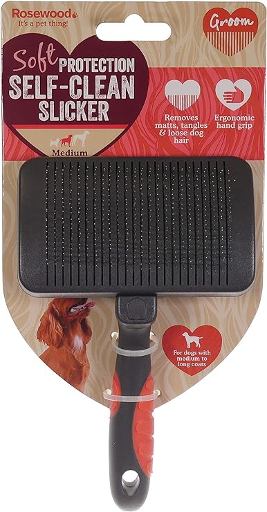 Rosewood - Soft Protection Self-Clean Slicker Brush (Medium)