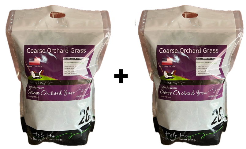 Rabbit Hole Hay - Ultra Premium Coarse Orchard Grass Hay 28oz x 2 Bundle