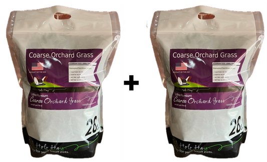 Rabbit Hole Hay - Ultra Premium Coarse Orchard Grass Hay 28oz x 2 Bundle