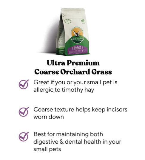 Rabbit Hole Hay - Ultra Premium Coarse Orchard Grass Hay 28oz x 2 Bundle