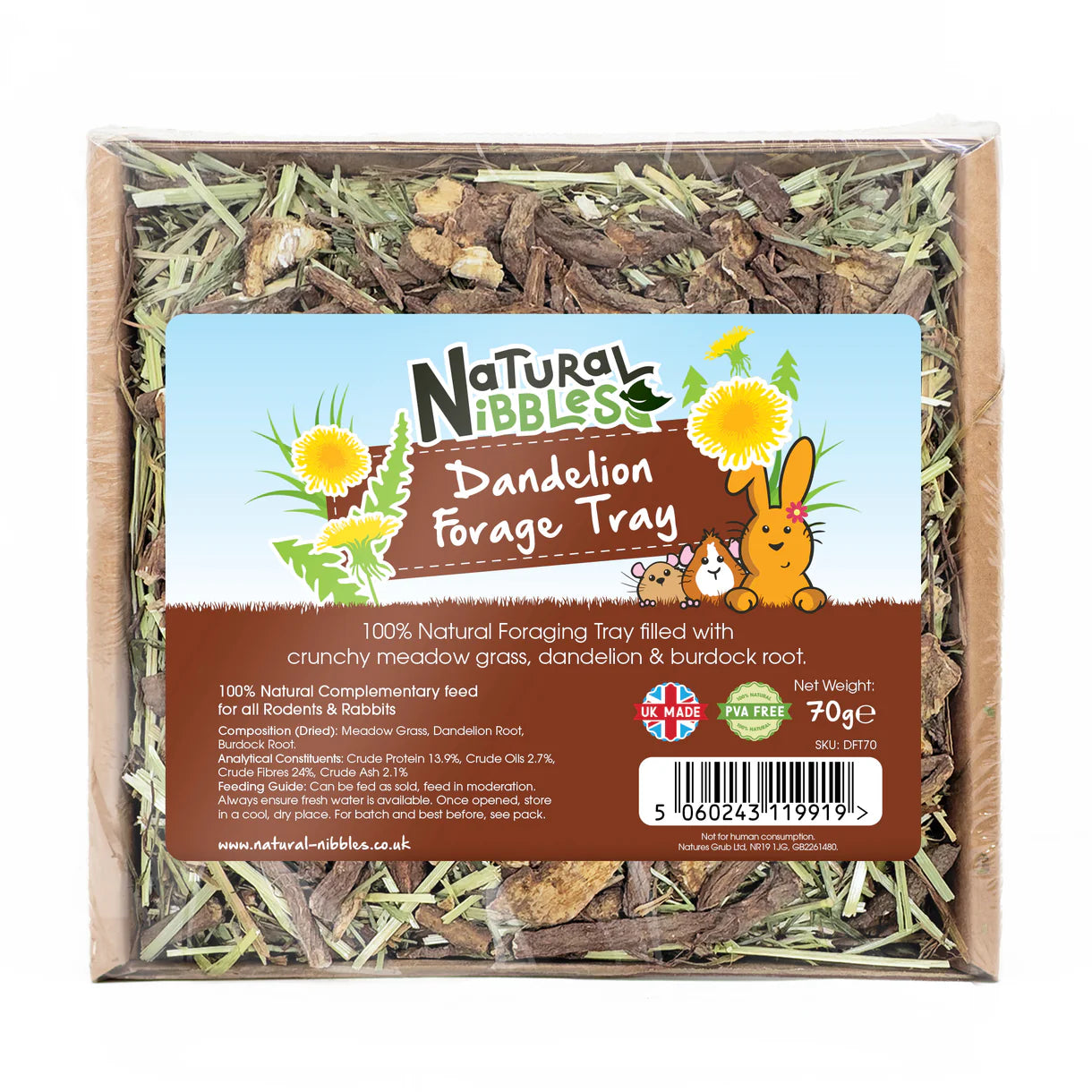 Natural Nibbles Dandelion Forage Tray 80g