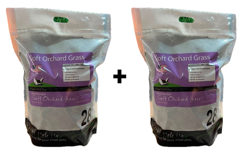 Rabbit Hole Hay - Ultra Premium Soft Orchard Grass Hay 28oz x 2 Bundle