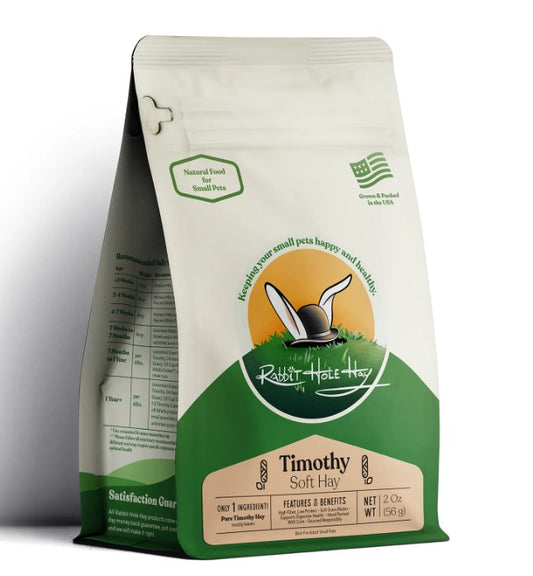 (Fun-Size) Rabbit Hole Hay - Ultra-Premium Soft/3rd Cut Timothy Hay - 4oz/114g