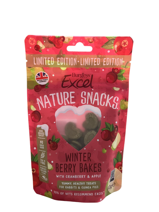 Burgess Excel Nature Snacks - Winter Berry Bakes 60g