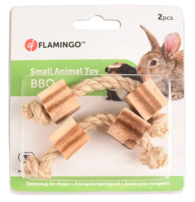 Flamingo Toy BBQ Beads With Rope Light Brown - 2pcs