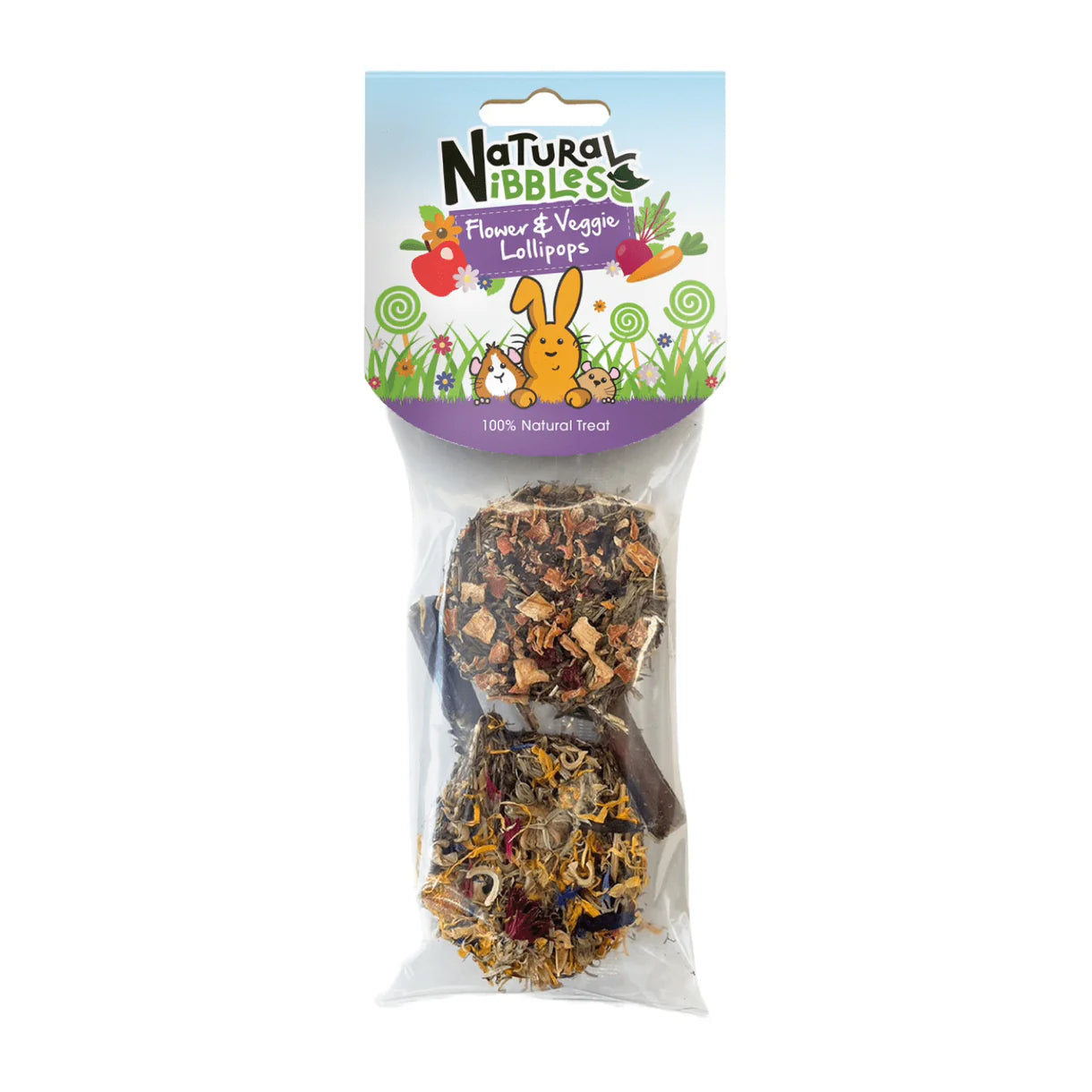 Natural Nibbles Flower & Veggie Lollipops 2pcs