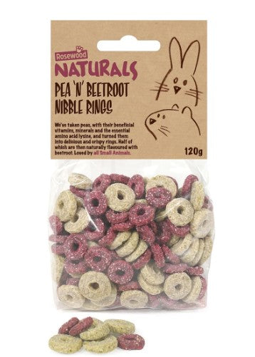 Rosewood - Naturals Pea 'n' Beetroot Nibble Rings Treats 120g