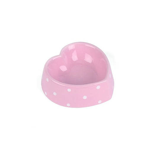 Happypet Polka Heart Pet Bowl 300ml (Pink)