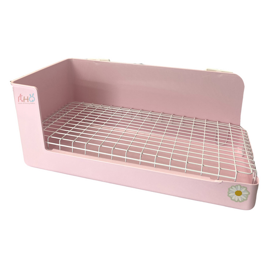 Small Foot L-Shaped Corner Pee Tray (Pink)