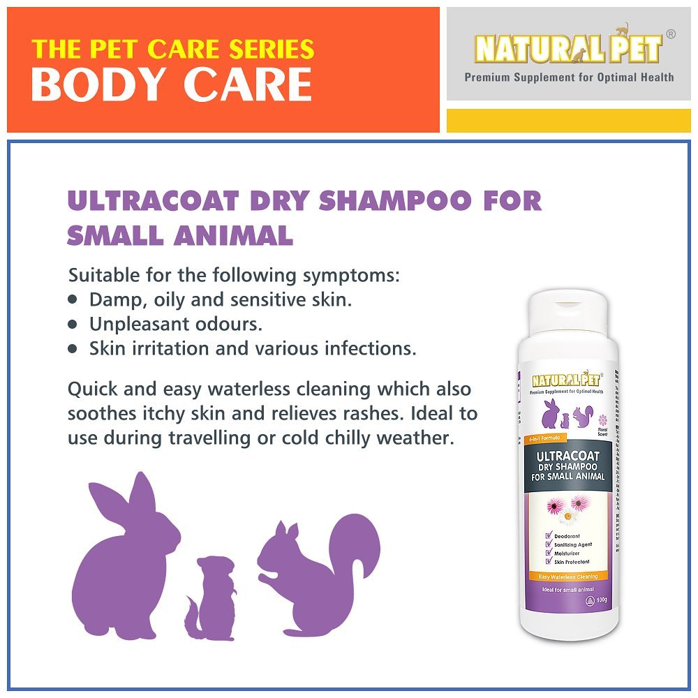 Natural Pet - Ultracoat Dry Shampoo For Small Animal 100g