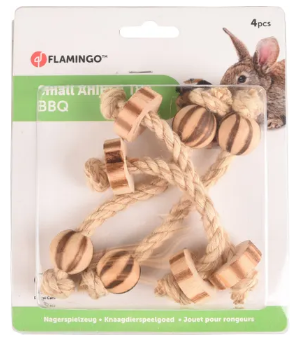 Flamingo TOY BBQ BEADS WITH ROPE LIGHT BROWN - 4pcs