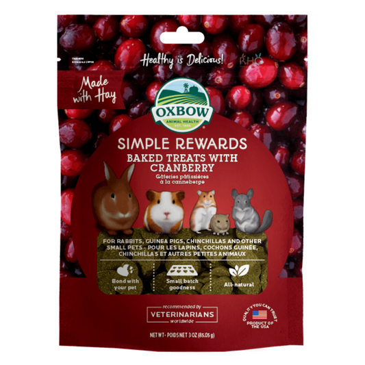 Oxbow Simple Rewards Baked Treats with Cranberry 85.05g